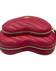 Gucci Red Leather Interlocking G Mini Heart Shoulder Bag