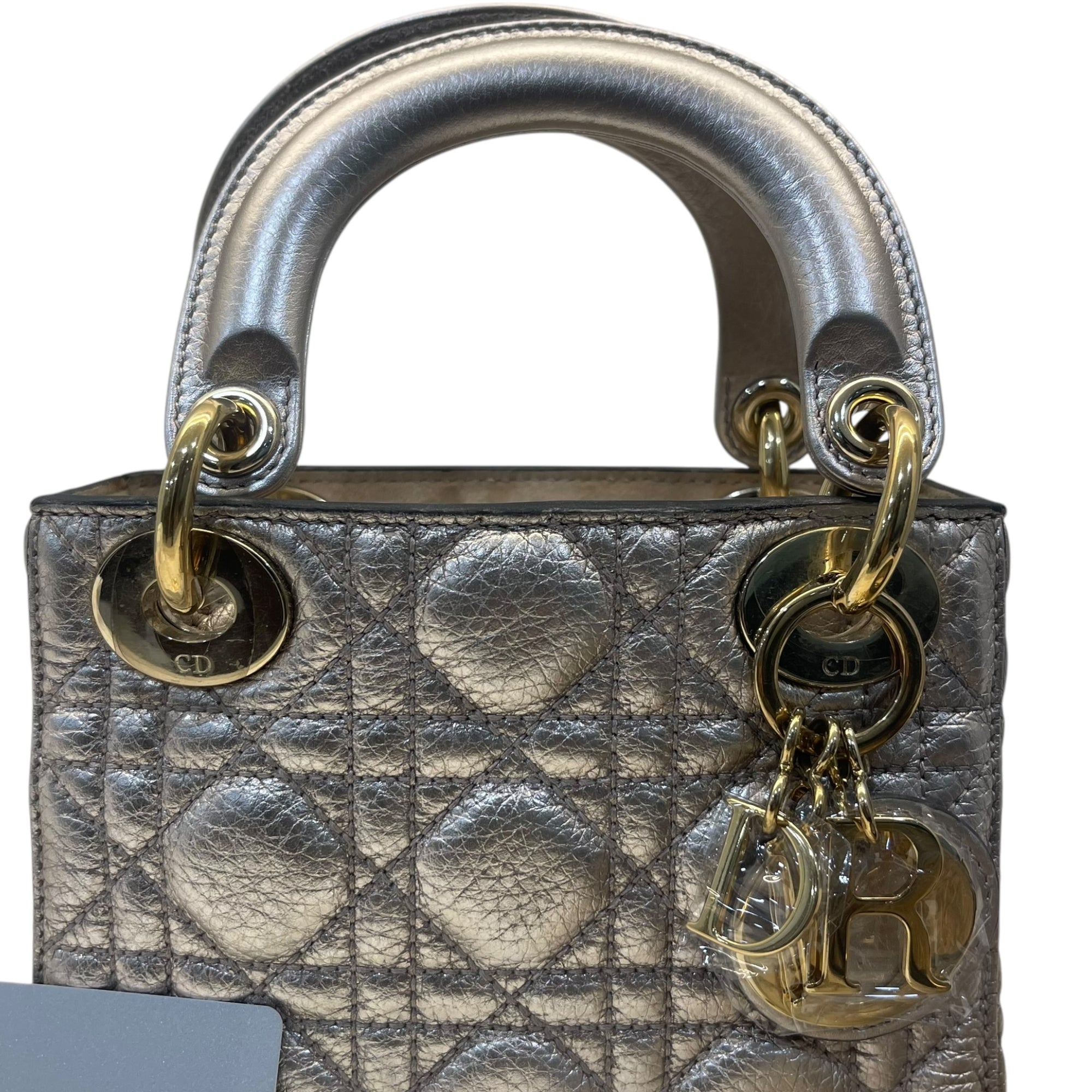Christian Dior Mini Lady Dior Metallic Cannage Bag
