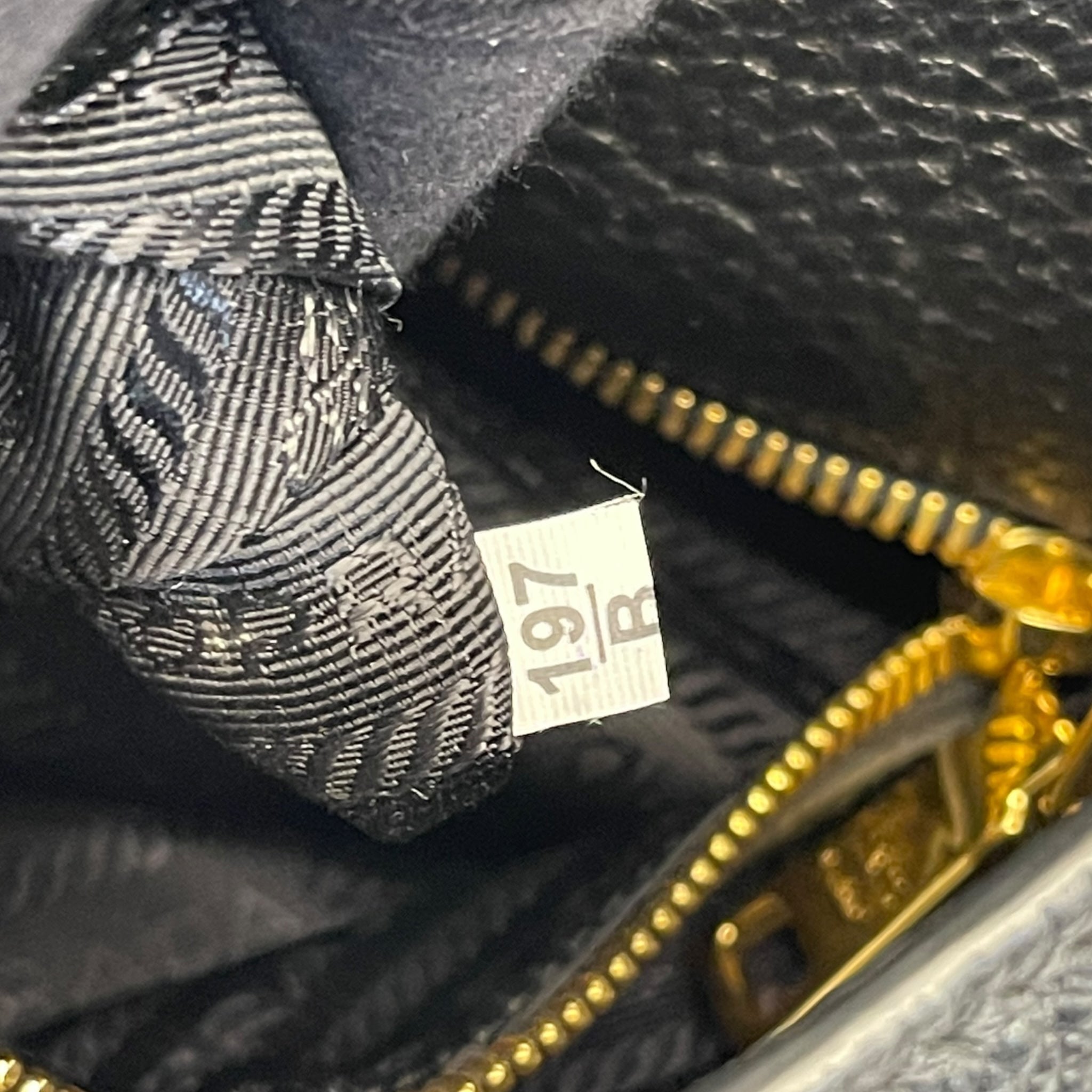 Prada Vitello Phenix Black Leather Embossed Logo Hobo Tote Bag