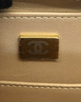 Gold Chanel Medium Lambskin Golden Plate Vanity Case Satchel