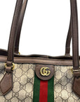 Gucci GG Supreme Ophidia Canvas and Leather Medium Tote Bag