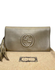 Gucci Gold Pebbled Leather Soho Clutch