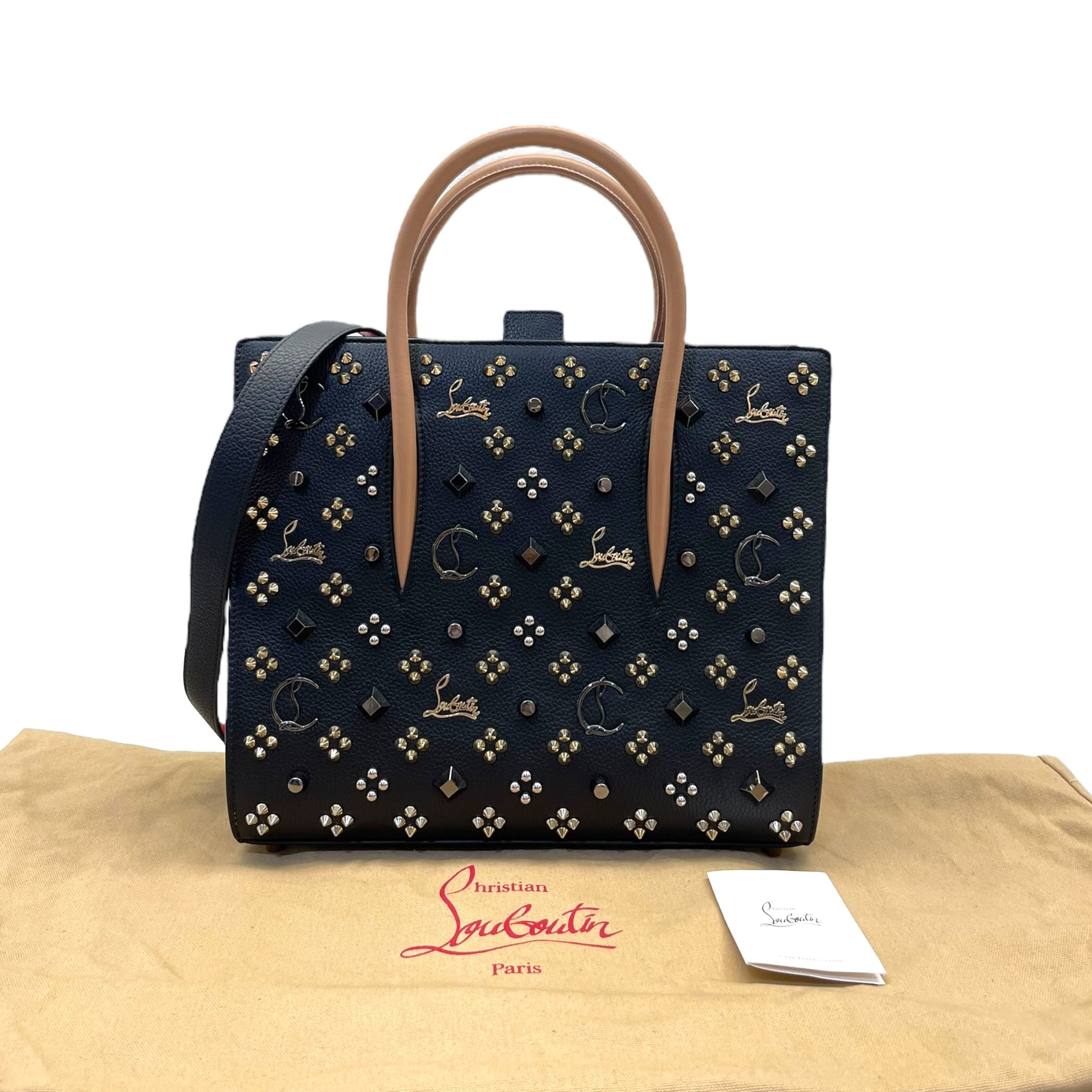 Christian Louboutin Tri-Color Studded Leather Paloma Tote Bag