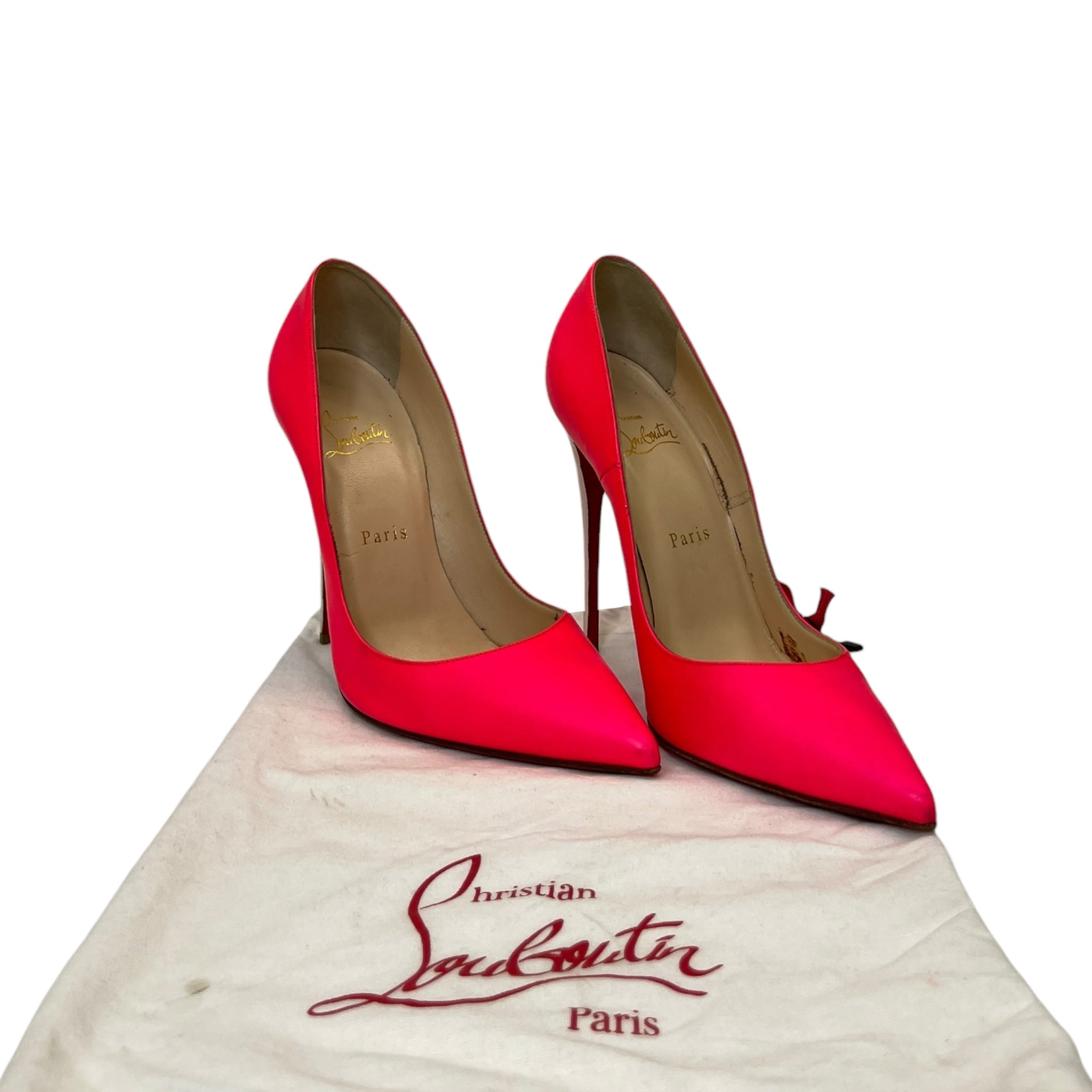 Christian Louboutin So Kate Pumps Neon Hot Pink/Beige EU 38