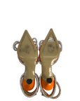 Mach & Mach Double Bow Silk-Satin Orange Pumps EU 36