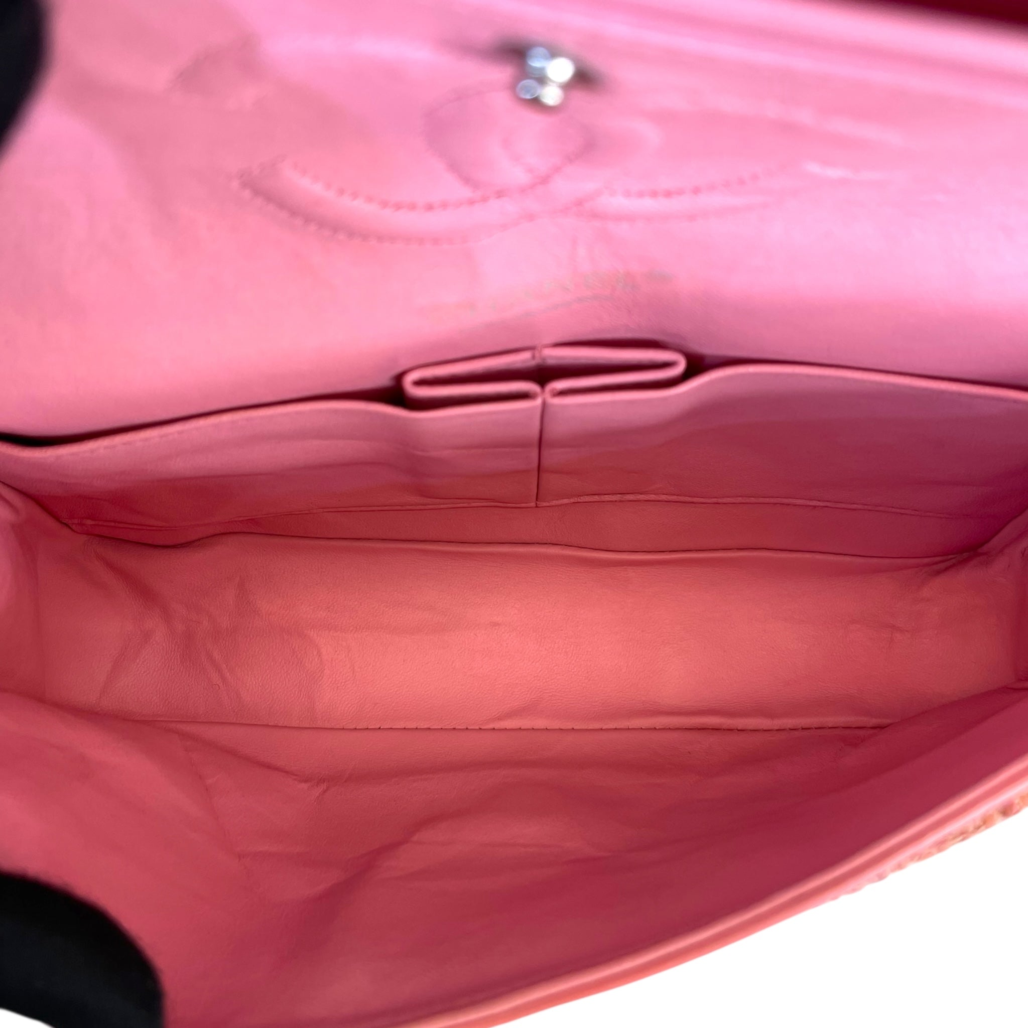 Chanel Classic Double Flap Pink Tweed Shoulder Bag