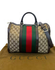 Gucci Vintage Web Boston Medium Bag Brown/Beige GG Canvas