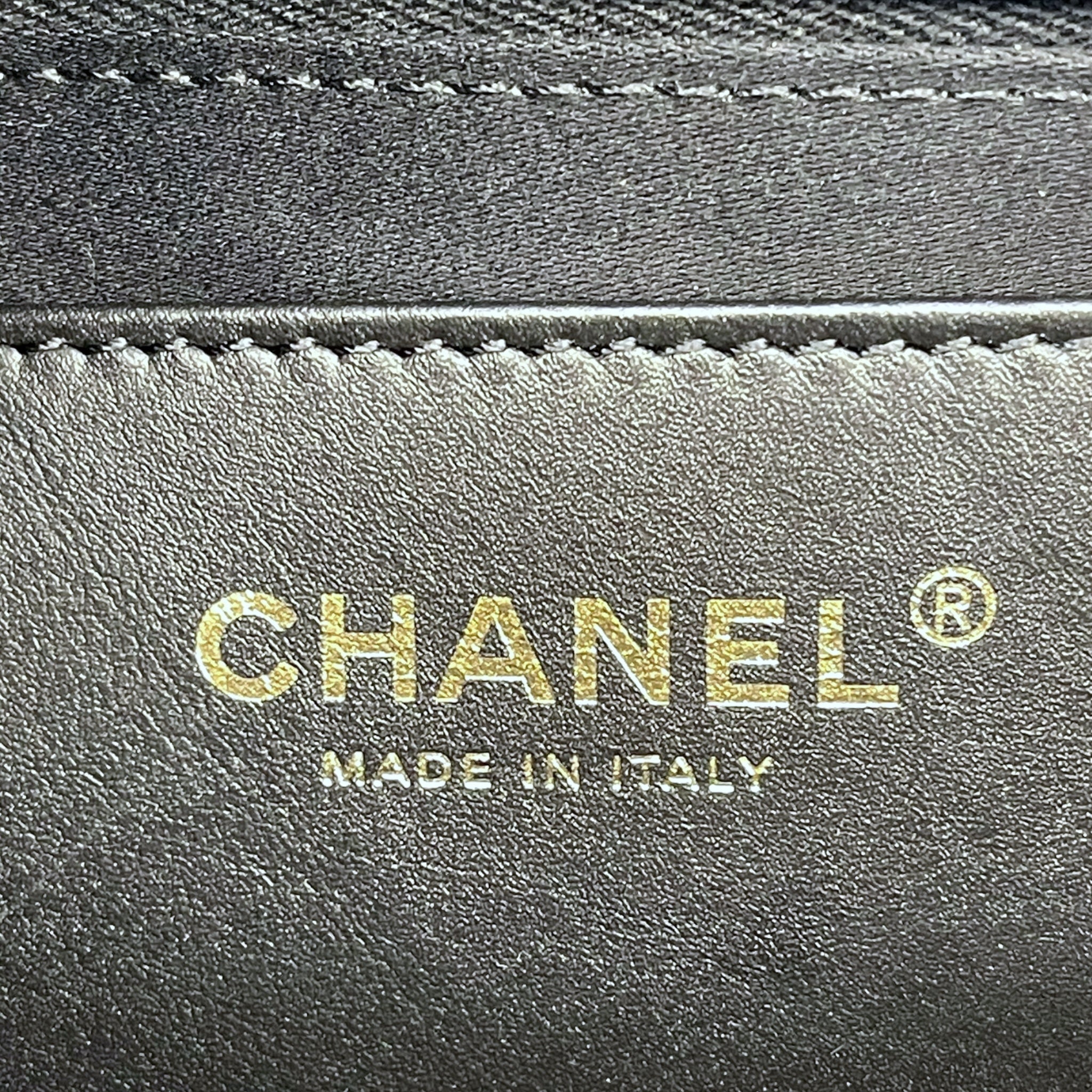 Chanel 25K Large Flap Bag Black Washed Denim