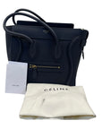 Celine Micro Luggage in Dark Blue Leather