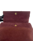 Yves Saint Laurent Burgundy/Black Suede and Leather Medium Moujik Tote Bag