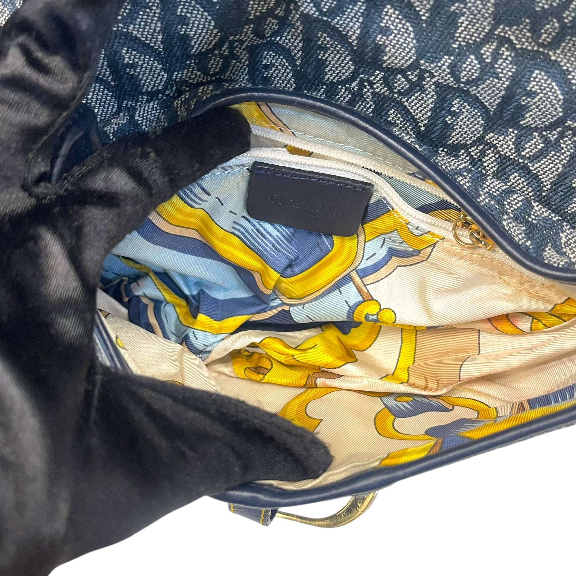 Christian Dior Blue Saddle Bag Oblique Jacquard Bag
