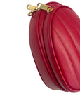 Gucci Red Leather Interlocking G Mini Heart Shoulder Bag