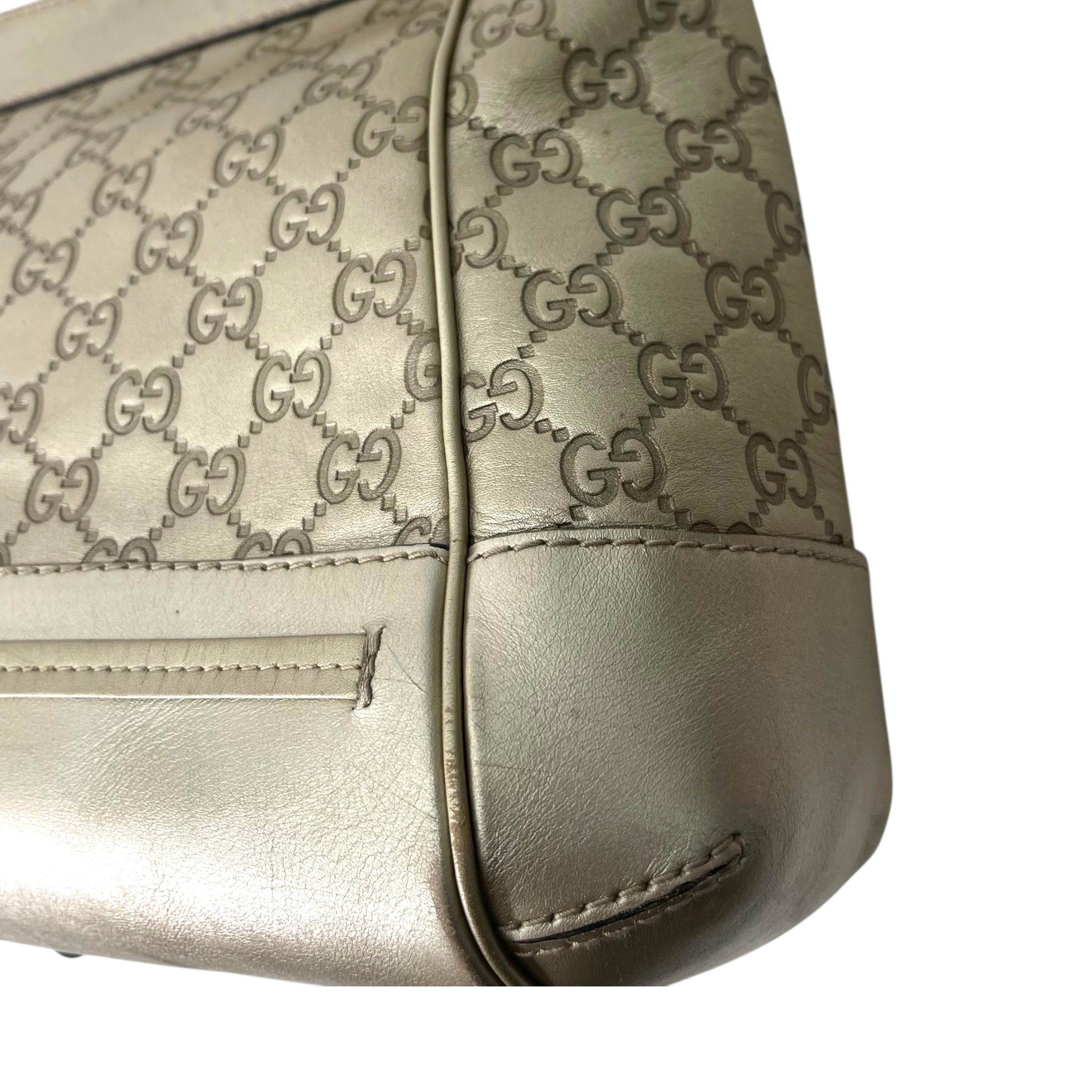 Gucci Gold Leather Guccissima Mayfair Tote Bag