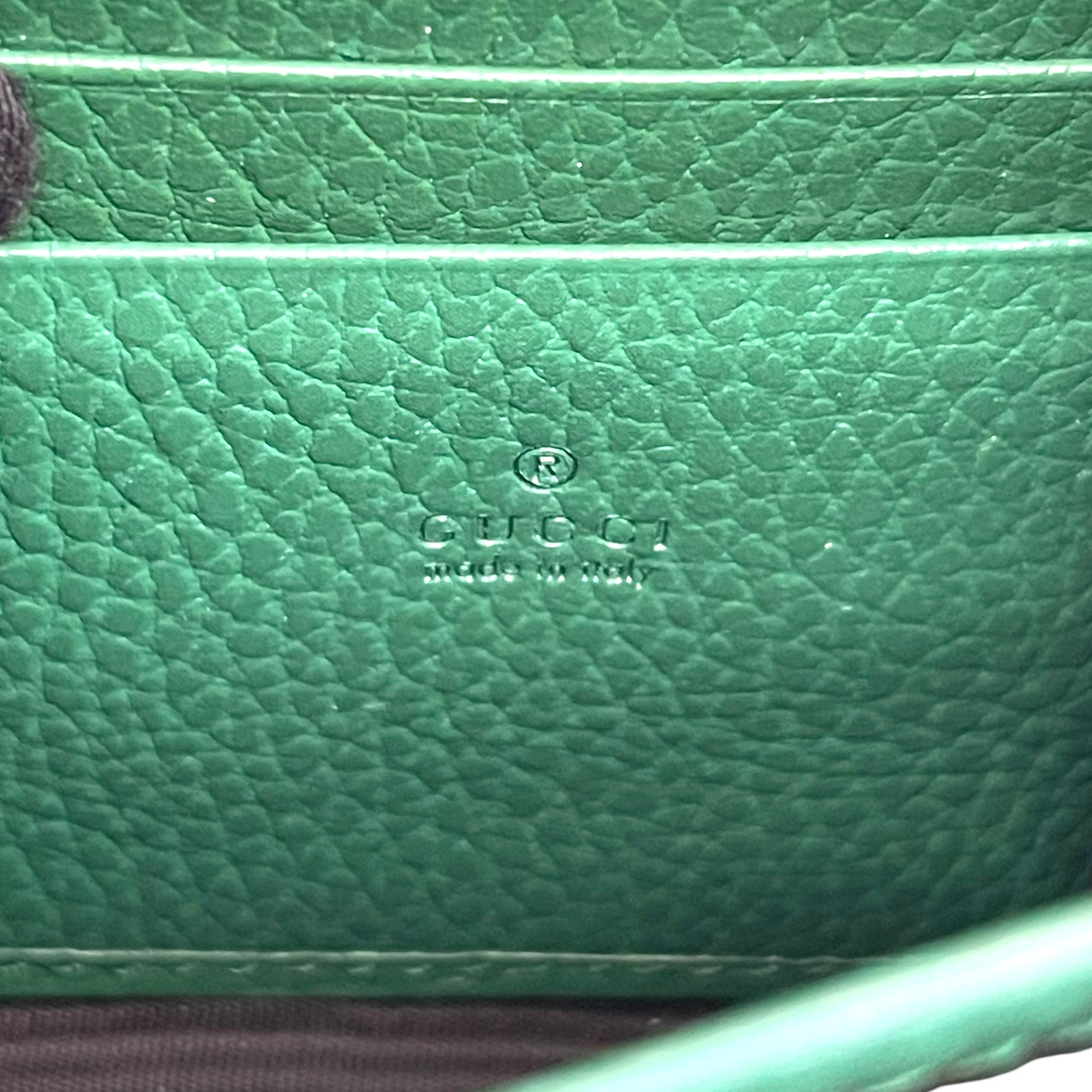 Gucci Green Leather Small Dionysus Shoulder Bag