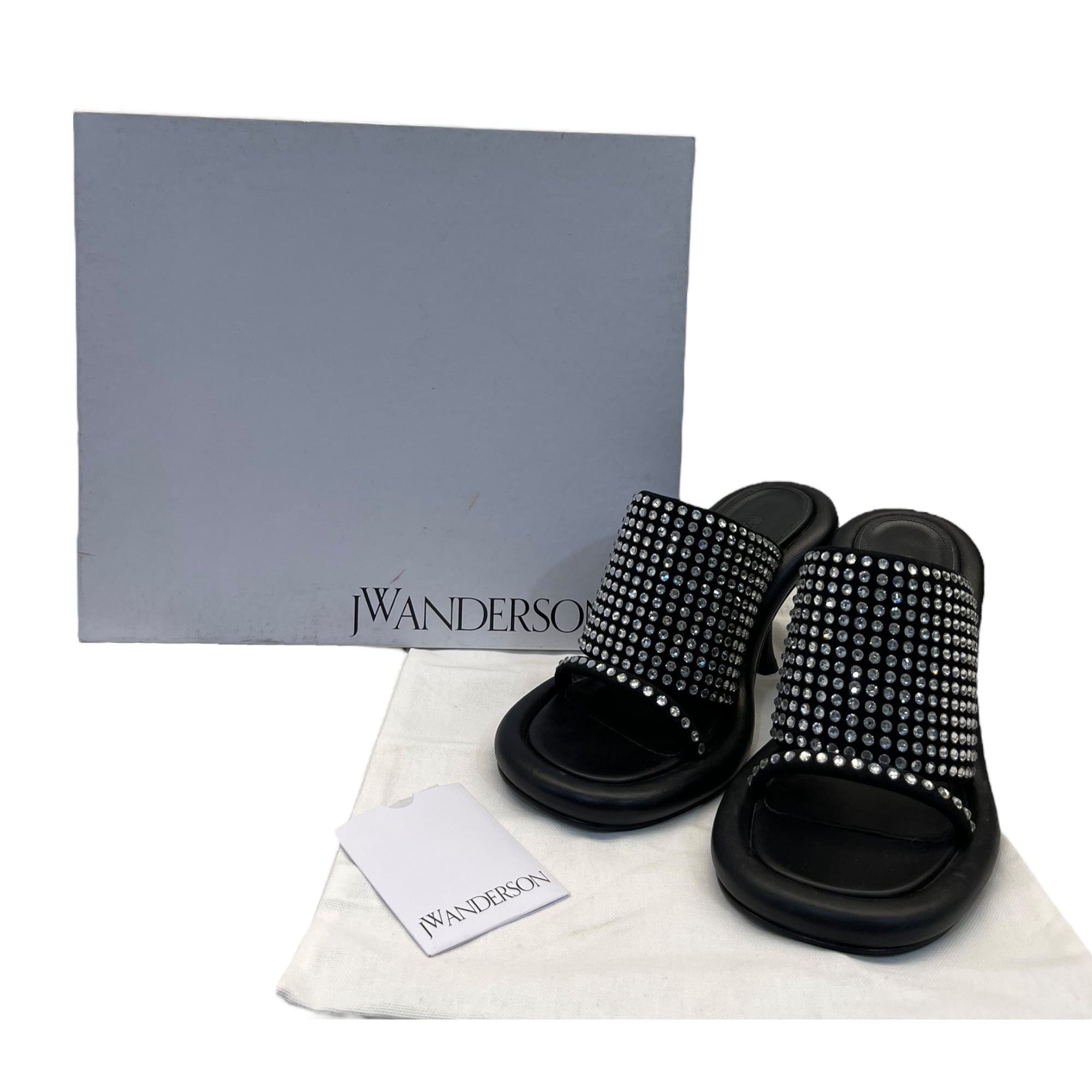 JW ANDERSON BLACK SLIP ON HEELS EU 39