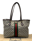 Gucci GG Supreme Ophidia Canvas and Leather Medium Tote Bag