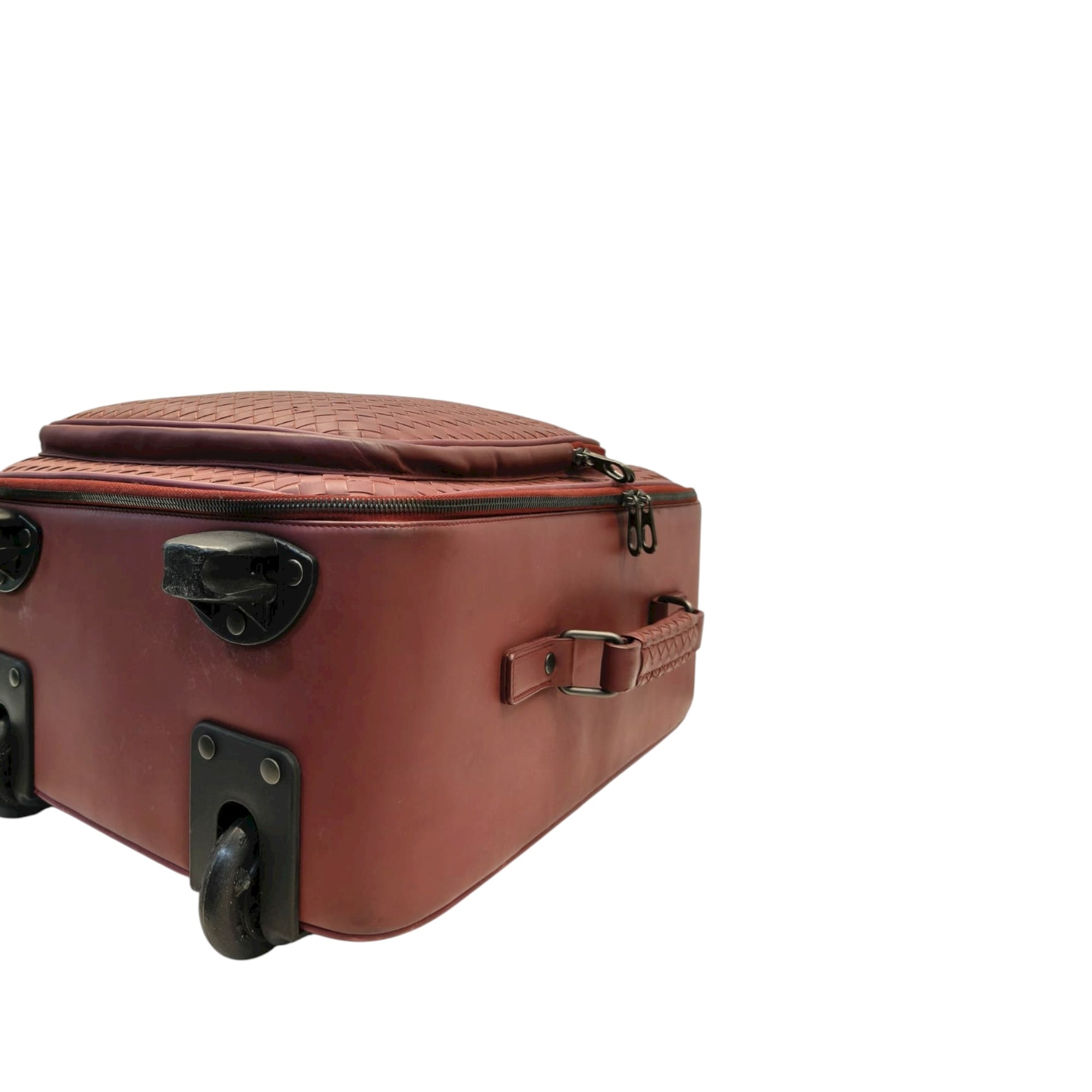 Bottega Veneta Trolley VN Leather Suitcase Red