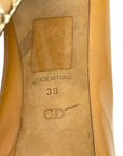 Christian Dior Peep Toe Platform Pumps Beige Patent Leather EU 38