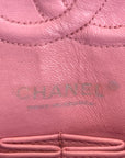 Chanel Classic Double Flap Pink Tweed Shoulder Bag