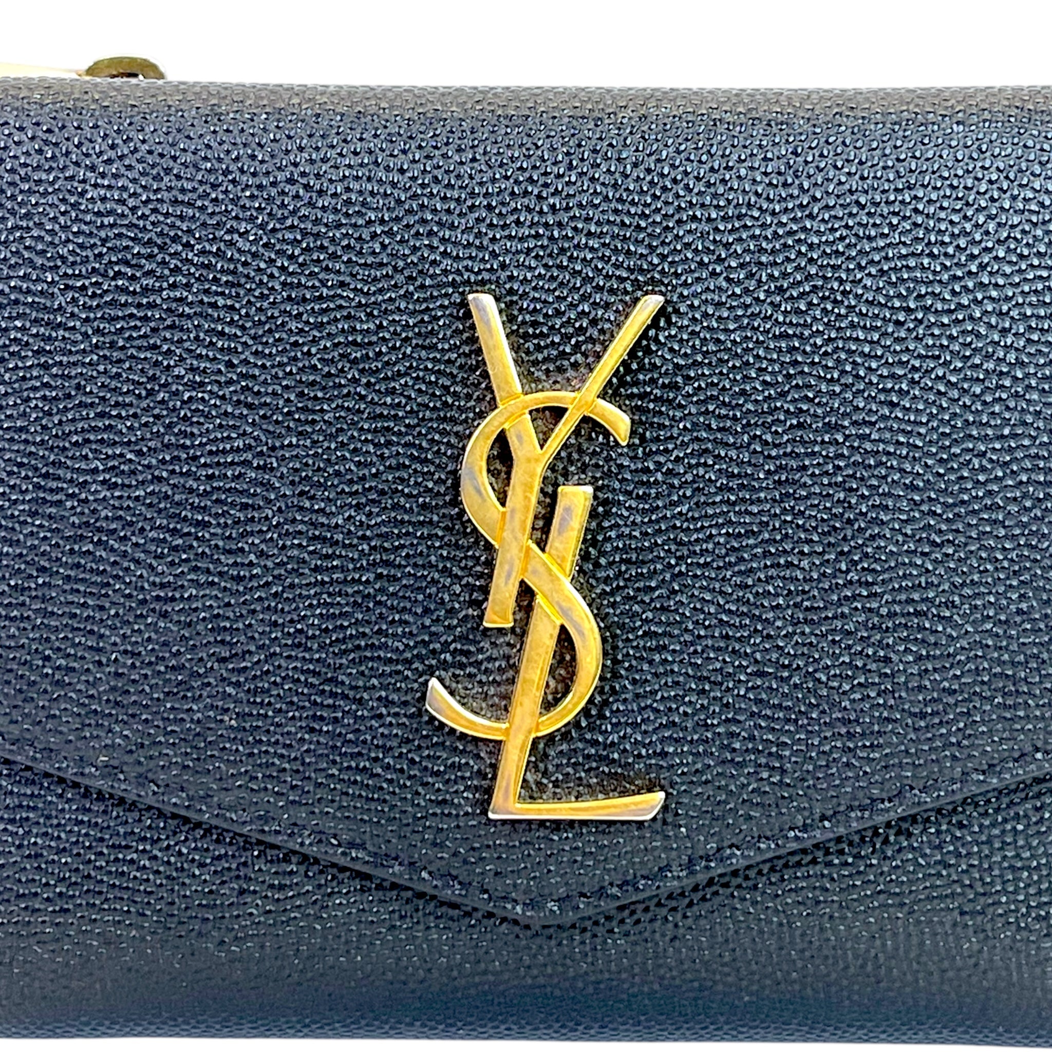 Saint Laurent Uptown Bi-fold Wallet Black Grain De Poudre Leather
