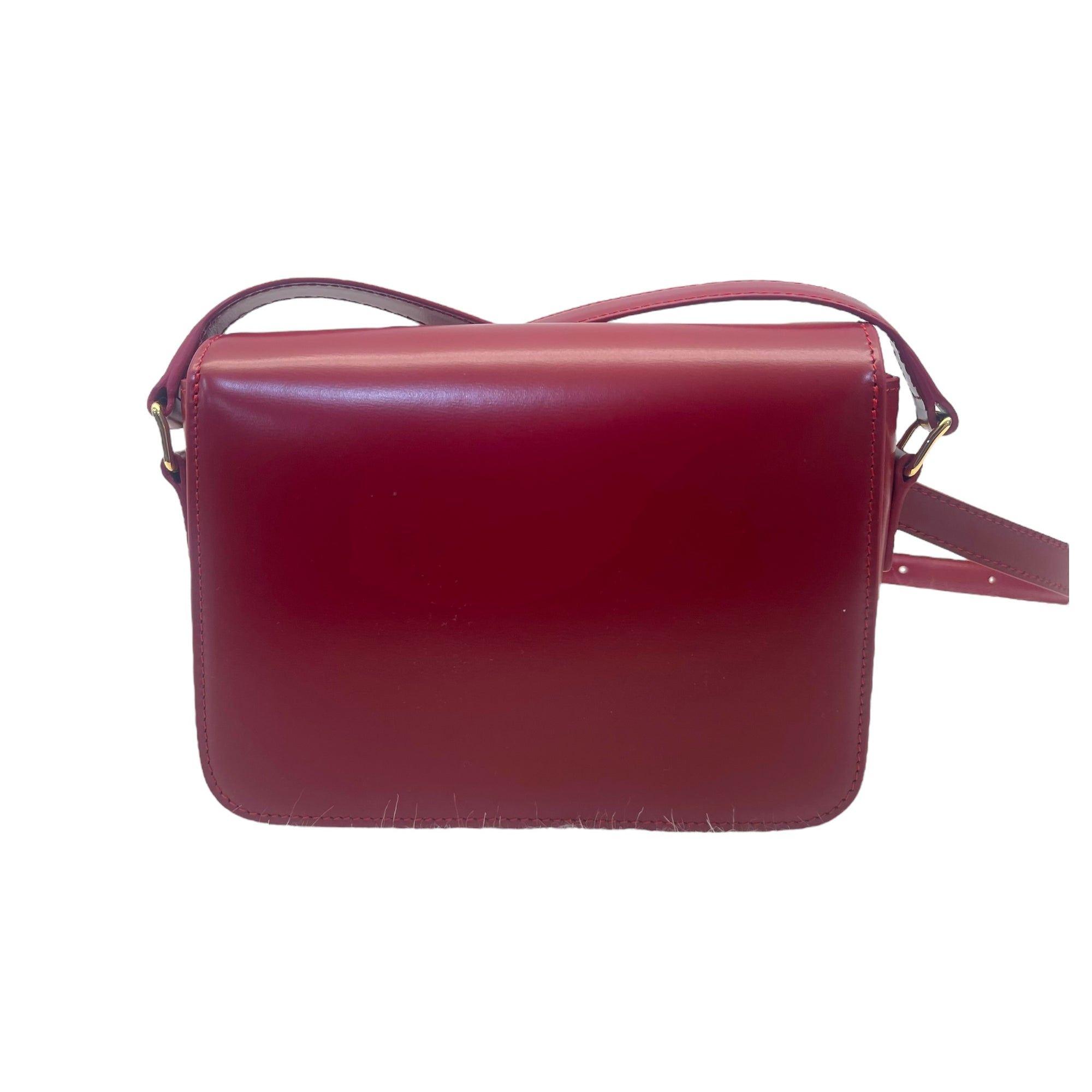 Celine Red Calfskin Leather Crossbody Bag