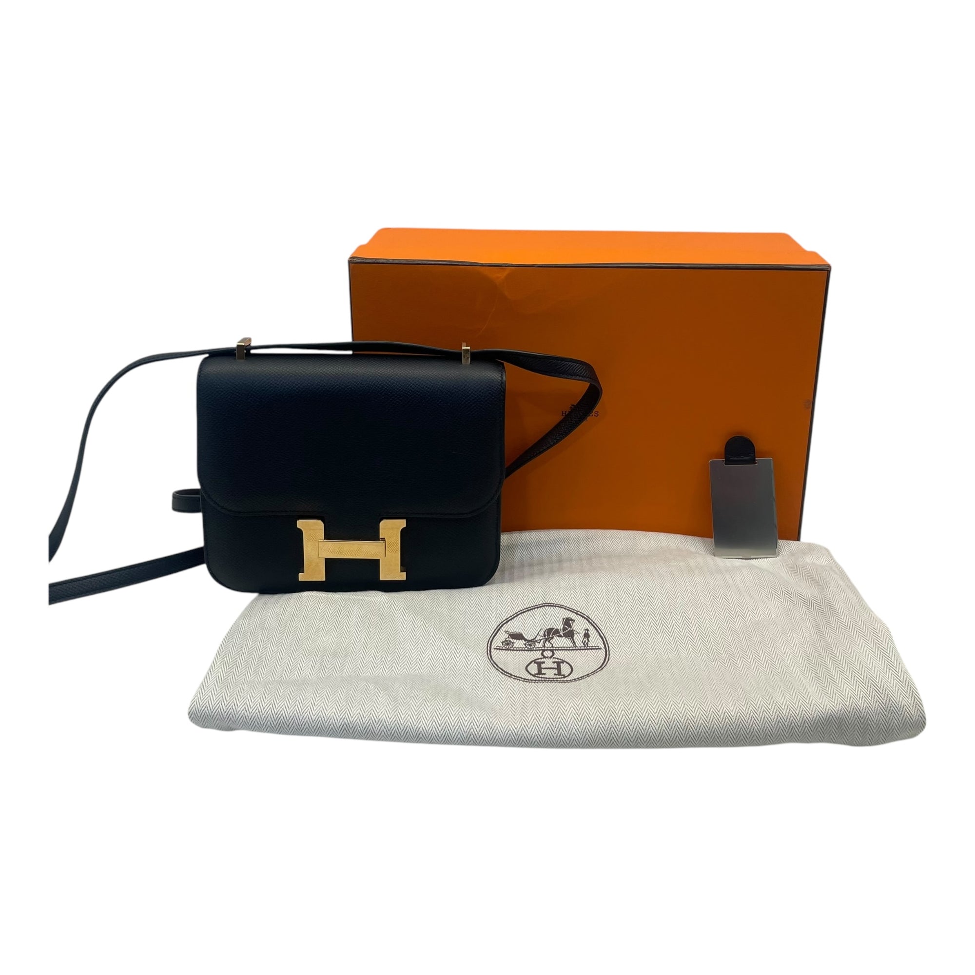 Hermes Miroir Black Epsom Constance III Mini Bag