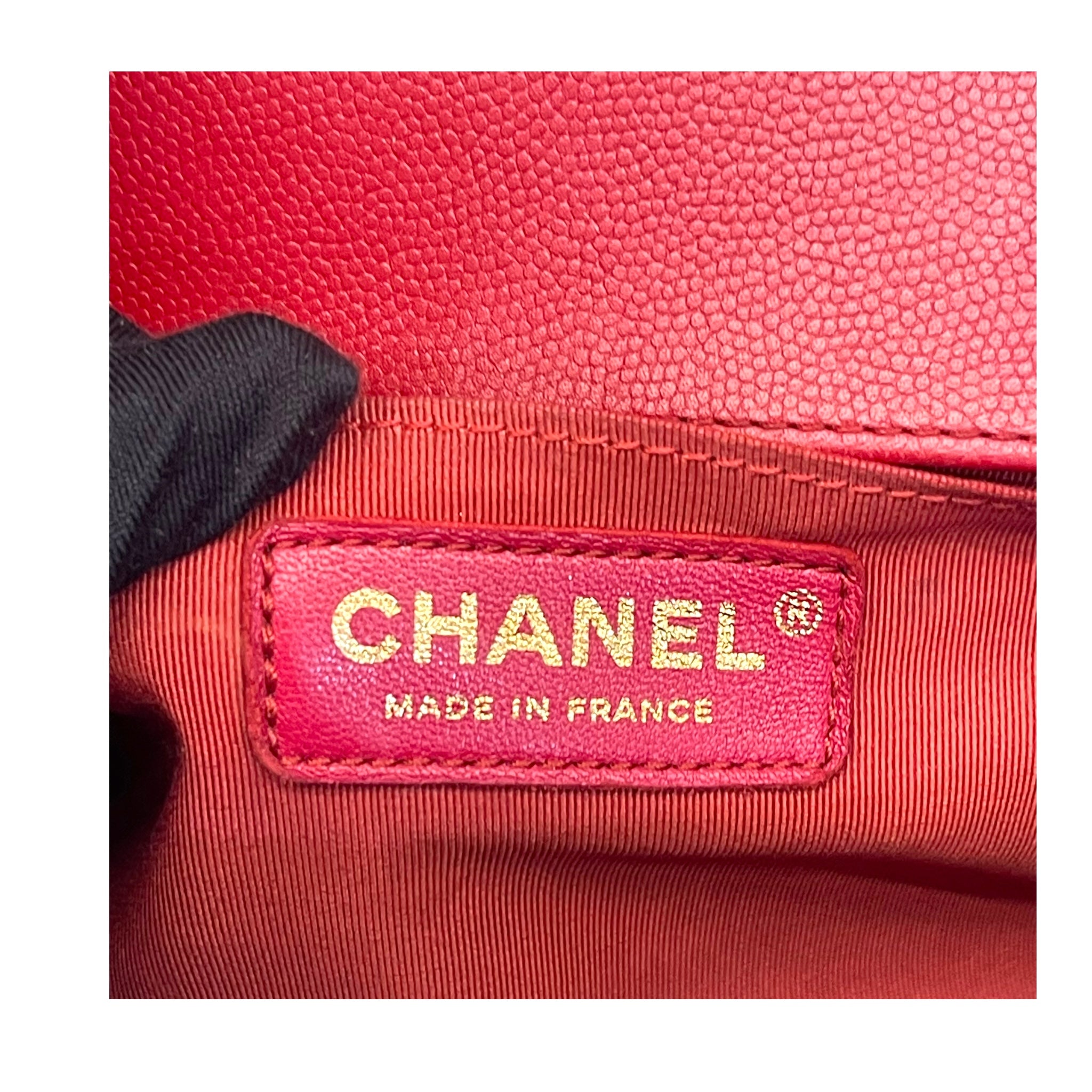 Chanel Boy Flap Bag Medium Lambskin Red