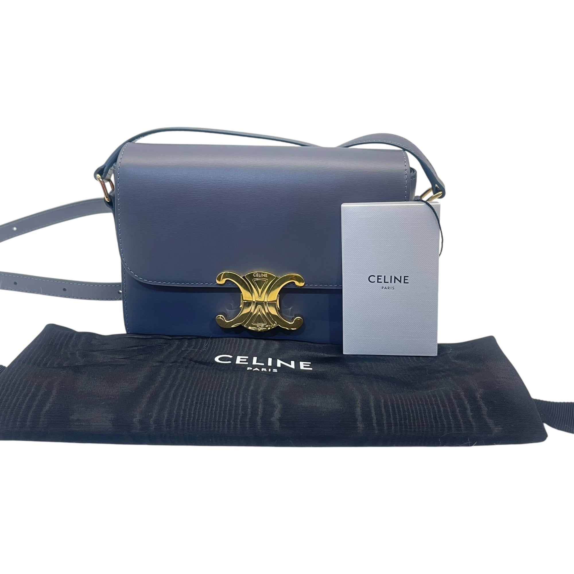 Celine Grey Calfskin Leather Crossbody Bag