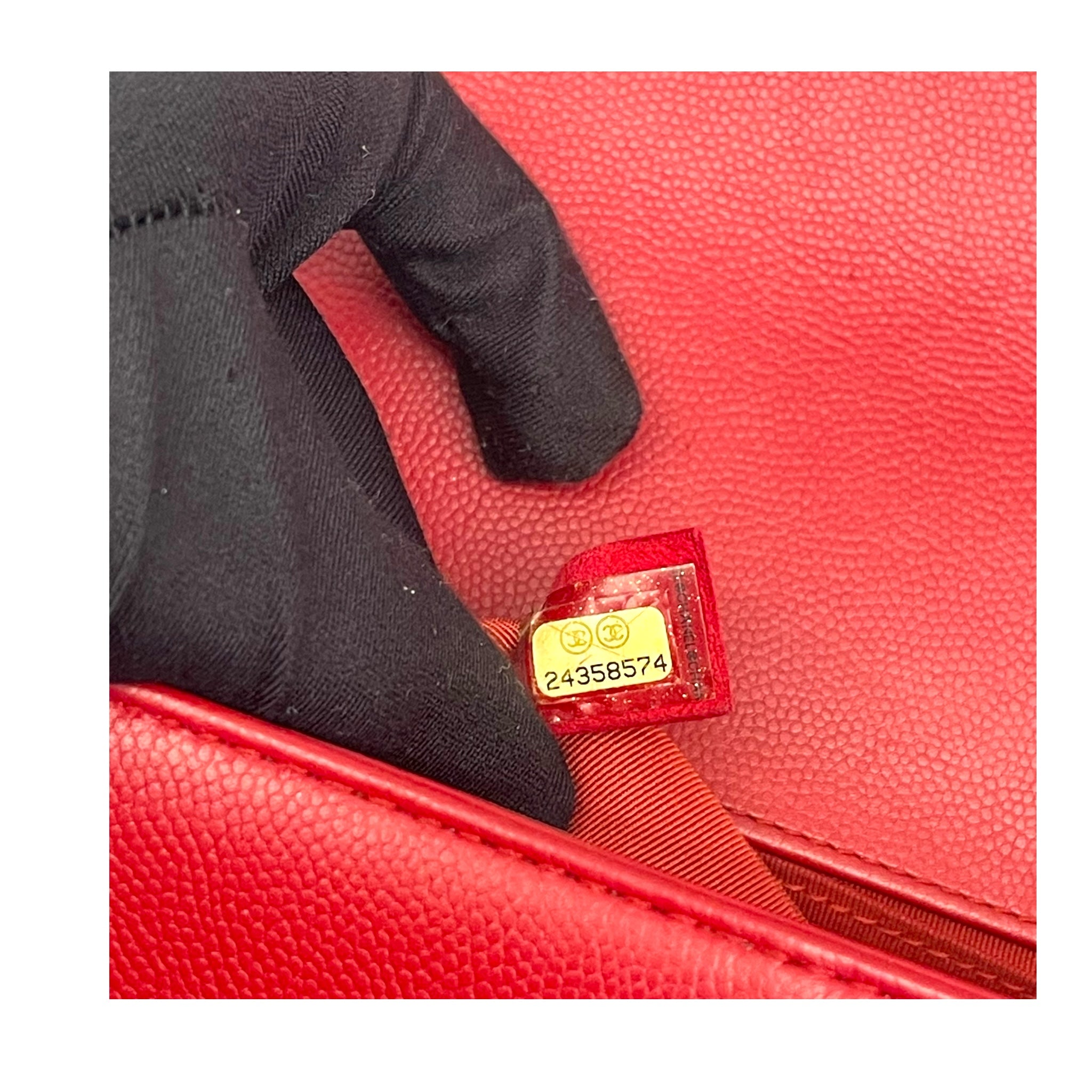 Chanel Boy Flap Bag Medium Lambskin Red