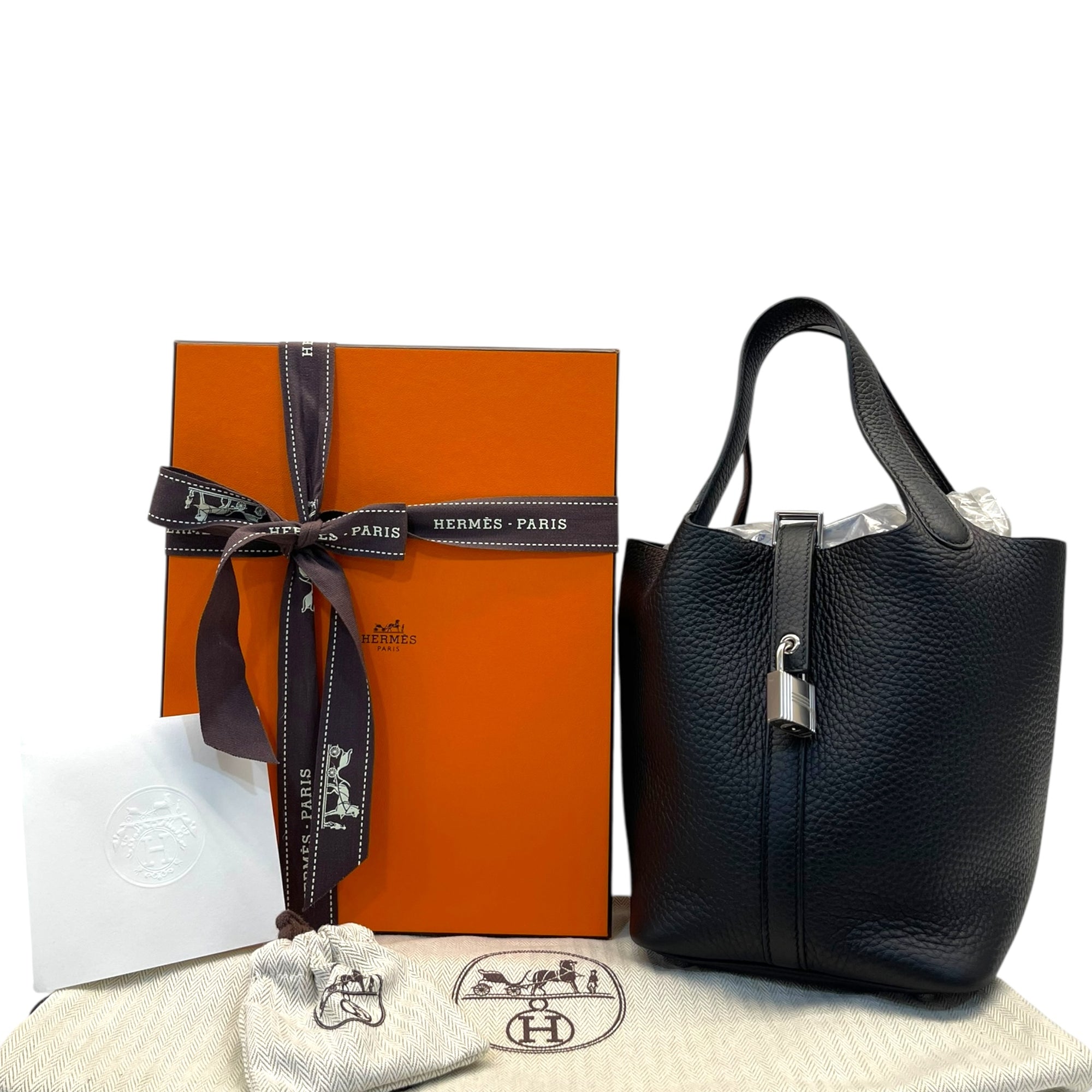 Hermes Picotin Lock 18 Black Clemence Palladium Hardware
