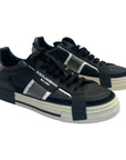 Dolce & Gabbana Black Leather and Rubber Custom 2.Zero Sneakers EU 44