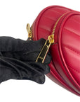 Gucci Red Leather Interlocking G Mini Heart Shoulder Bag