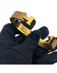 Hermes Clic Clac H Enamel Gold Plated Bracelet