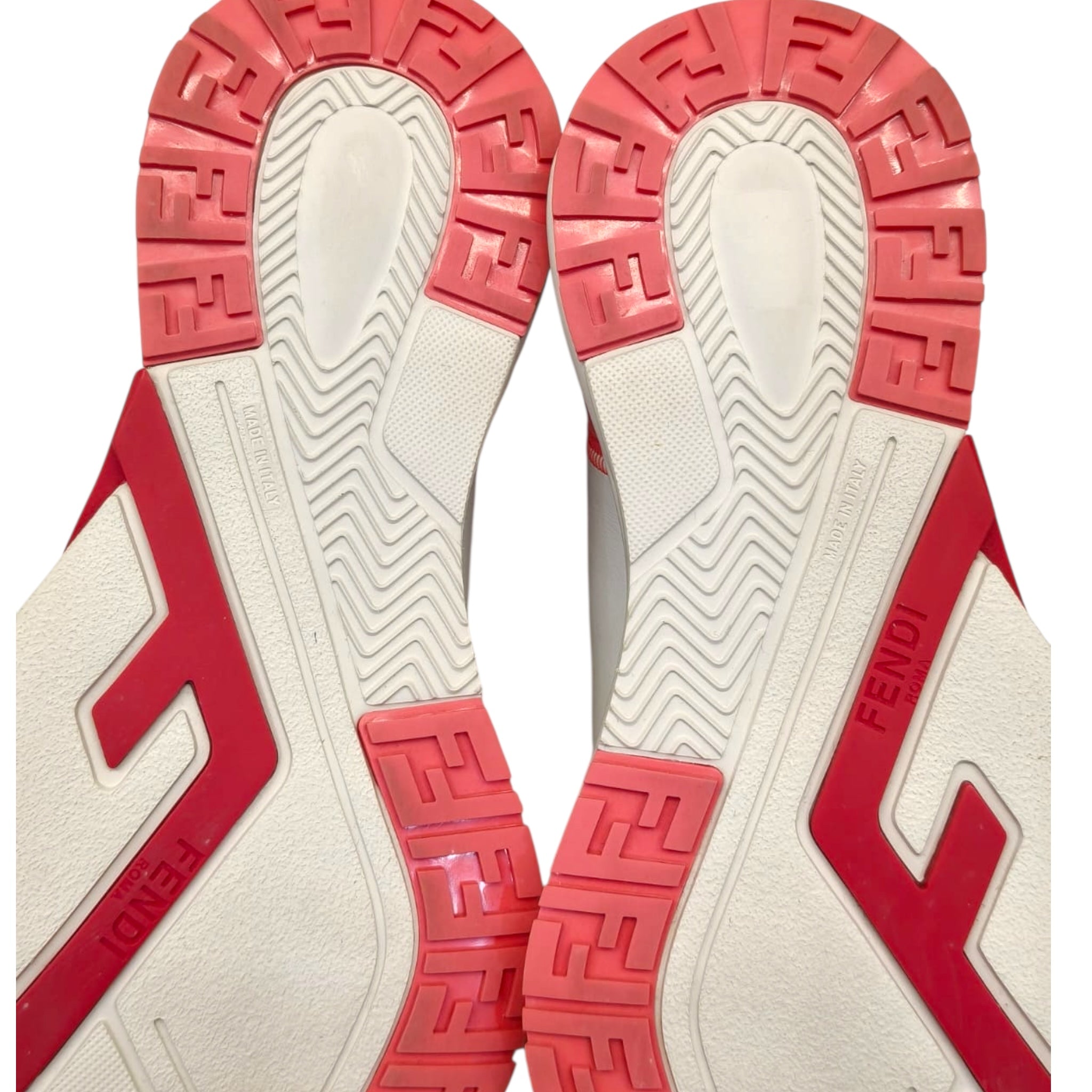 Fendi Pink/White Leather Fendi Flow Sneakers EU 40