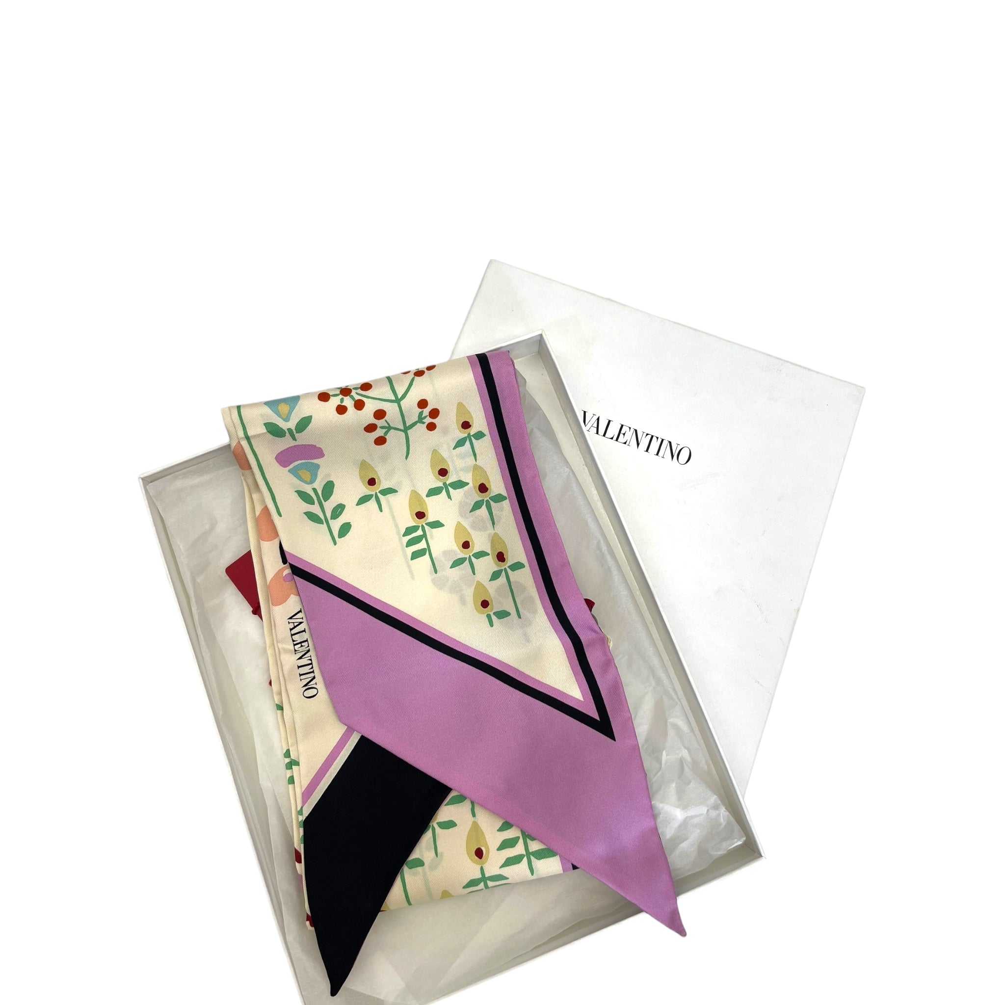 Valentino Silk Floral Bandeau Scarf