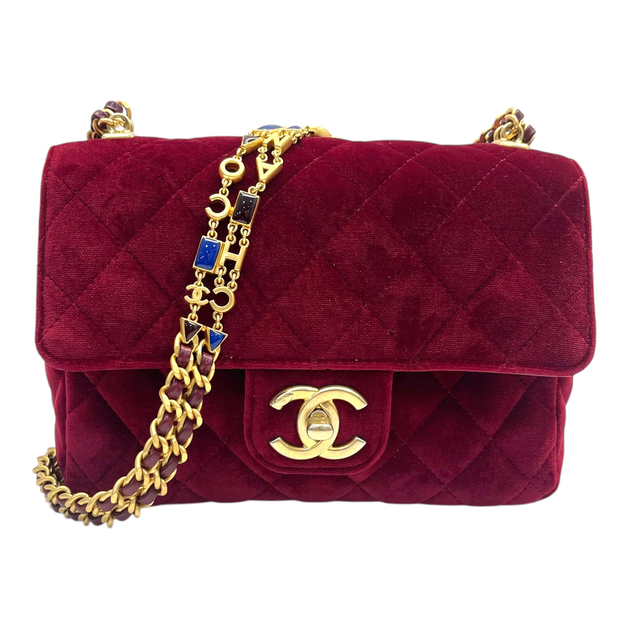 Chanel Red Velvet Flap Mini