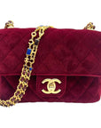 Chanel Red Velvet Flap Mini