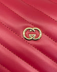 Gucci Red Leather Interlocking G Mini Heart Shoulder Bag