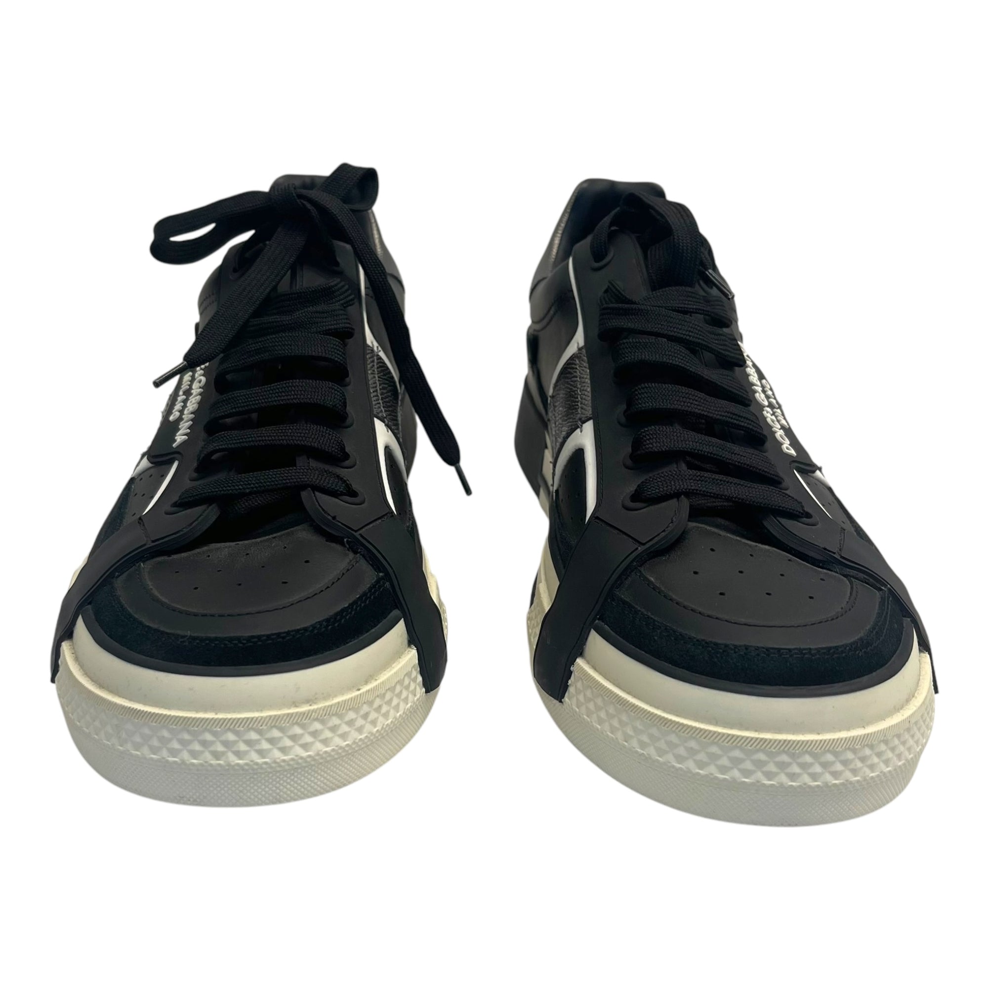 Dolce & Gabbana Black Leather and Rubber Custom 2.Zero Sneakers EU 44