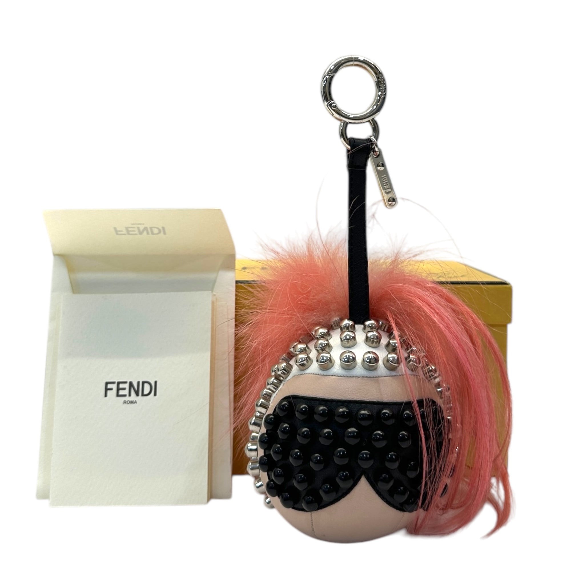 Fendi Pink Fur and Leather Karlito Bag Charm