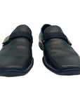Prada Buckle Driving Loafers in Black Leather Size EU 41.5