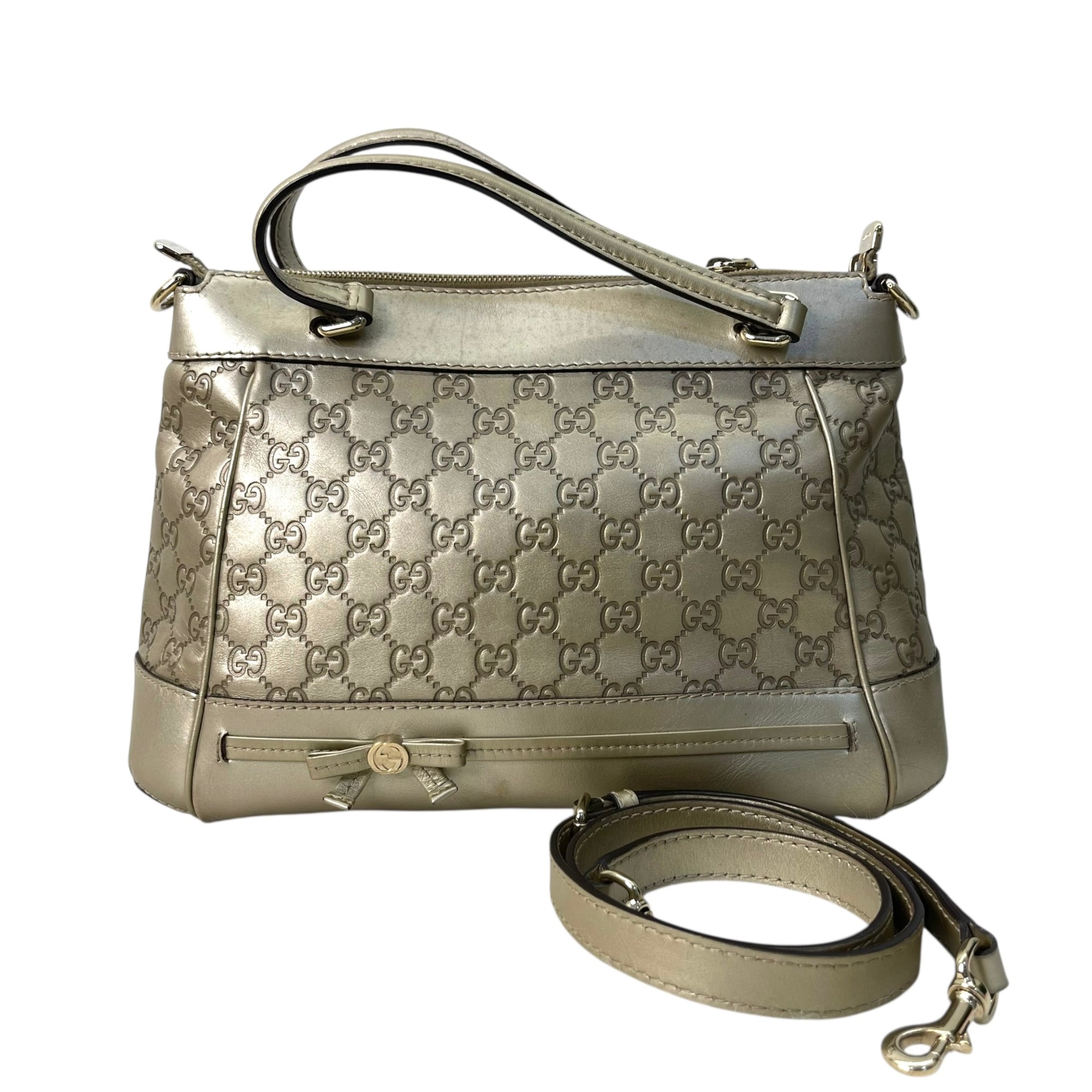 Gucci Gold Leather Guccissima Mayfair Tote Bag