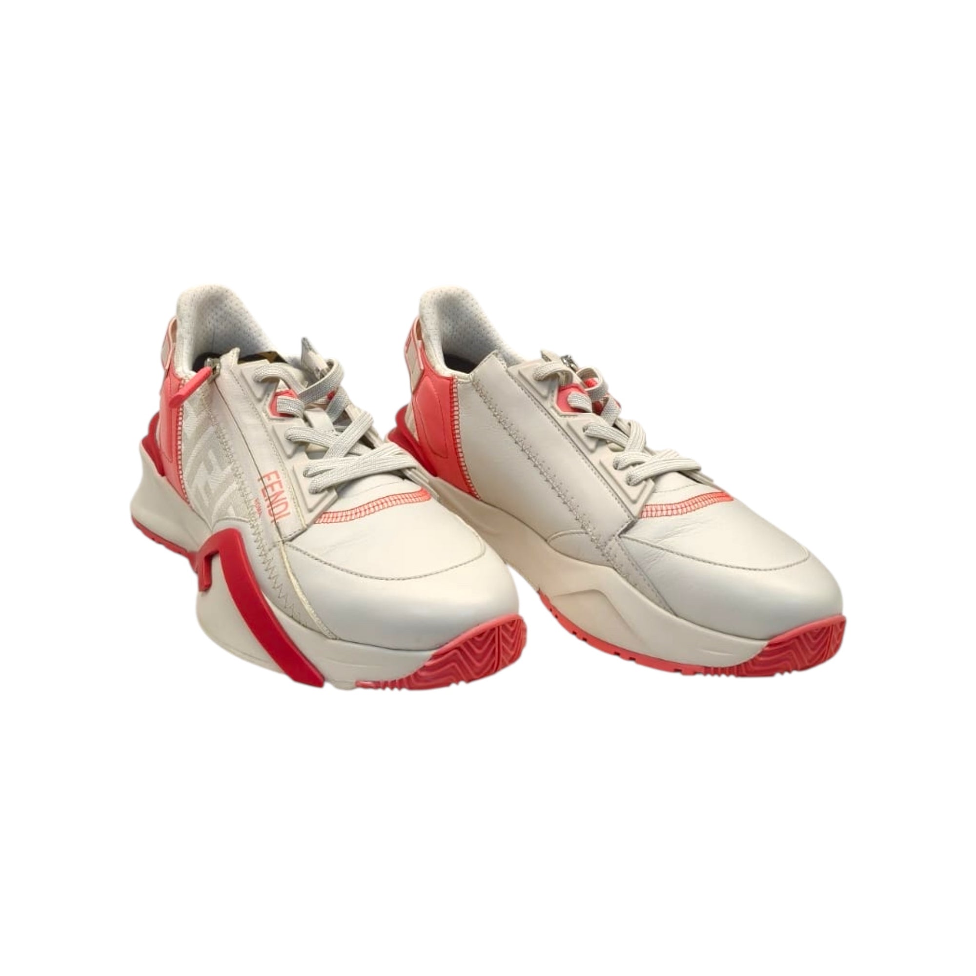 Fendi Pink/White Leather Fendi Flow Sneakers EU 38