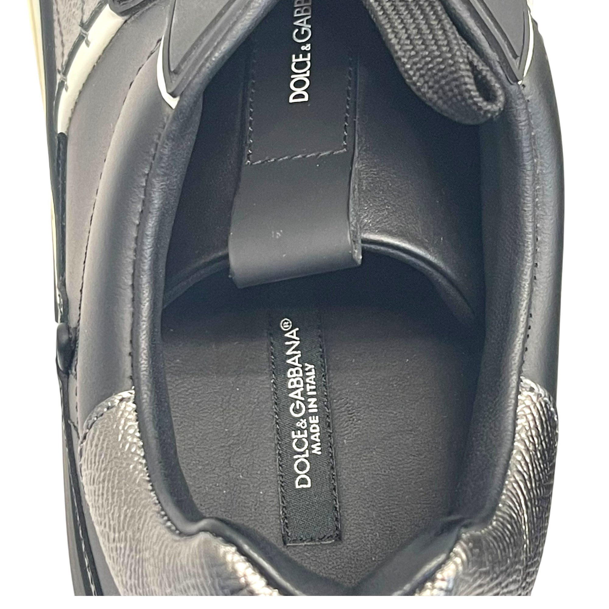 Dolce & Gabbana Black Leather and Rubber Custom 2.Zero Sneakers EU 44