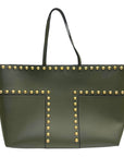 Tory Burch Leather Block-T Stud Tote