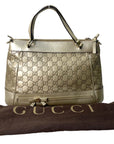 Gucci Gold Leather Guccissima Mayfair Tote Bag