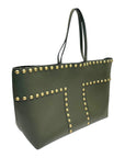 Tory Burch Leather Block-T Stud Tote