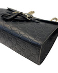 Gucci Black Guccissima Leather Emily Chain Shoulder Bag