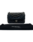 Chanel Classic Mini Flap Bag in Black Pebbled Leather