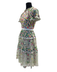 Needle and Thread Lazy Daisy Embroidered Grey Floral Dress EU 36